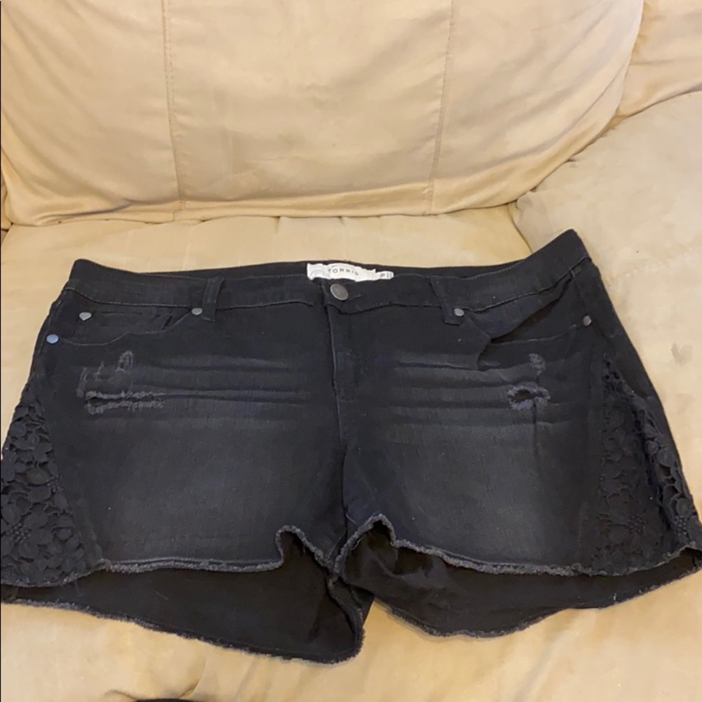 Black jean shorts from Torrid
